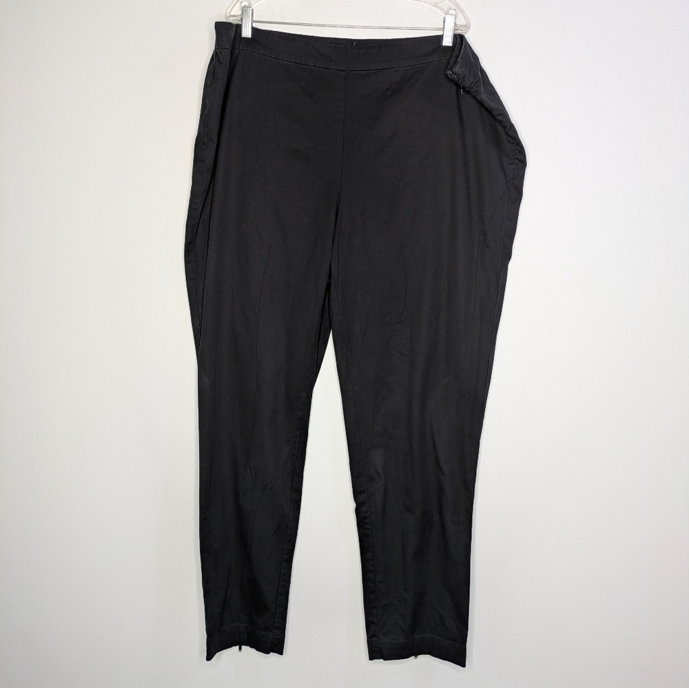 Eileen Fisher Black Cotton Blend Pant 2X